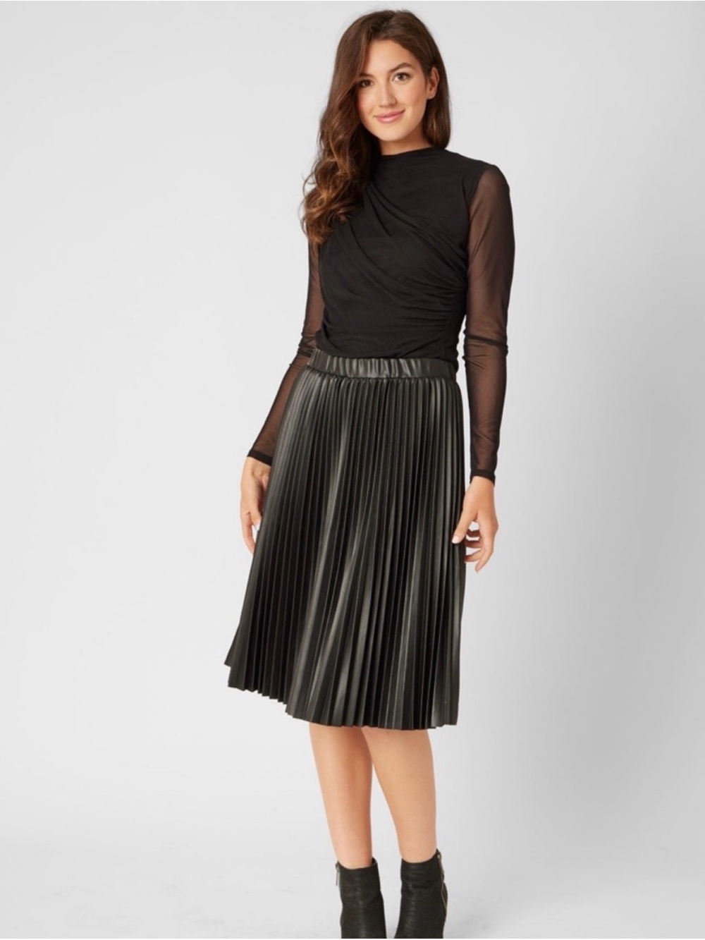 Adrienne Landau Faux Leather
Skirt (Black)